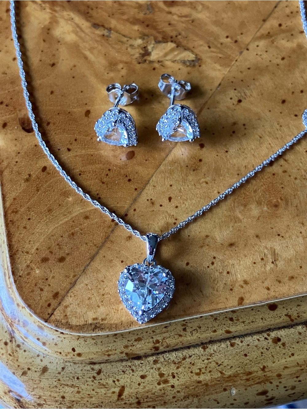 Lab Grown Sapphire Necklace and Earrings Set